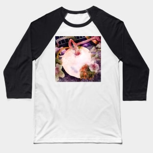 White Pumpkin Negative Watercolor Painting Baseball T-Shirt